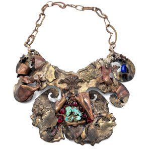 Hector Fernandez Made in Moon Signed Brutalist Statement Choker Necklace WOW